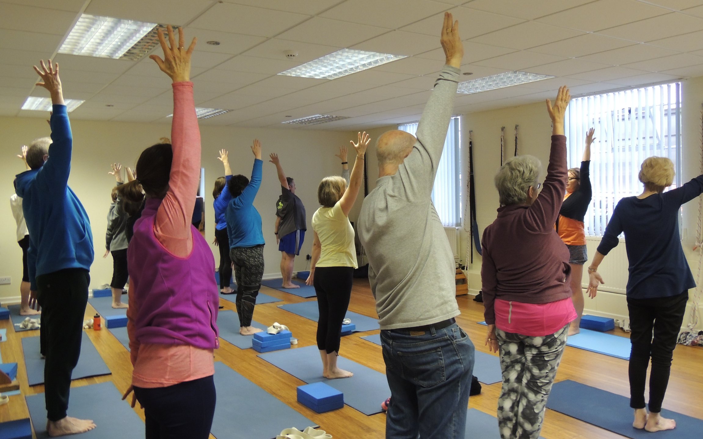 uing chairs as props Iyengar yoga demonstration